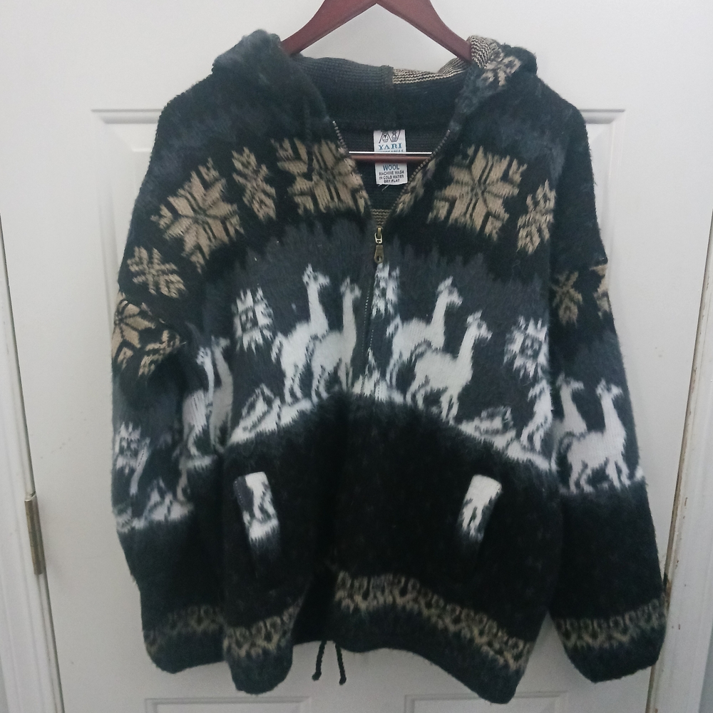 a.n.a Black and White Alpaca Wool Jacket